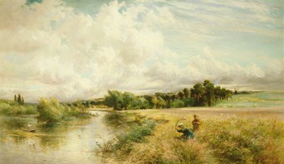 Young Reed Gatherers by Charles James Lewis